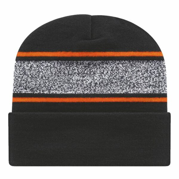 USA-Made Variegated Striped Cuffed Beanie Thumbnail