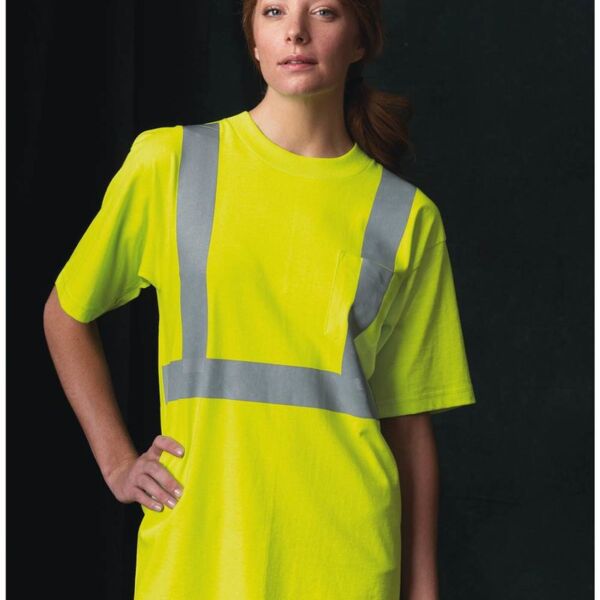 Unisex USA-Made 50/50 High Visibility Pocket T-Shirt Thumbnail
